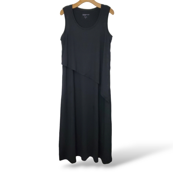 ComfortCode by Cuddl Duds Silky Tank Black Overlay Dress size Med - Picture 1 of 5
